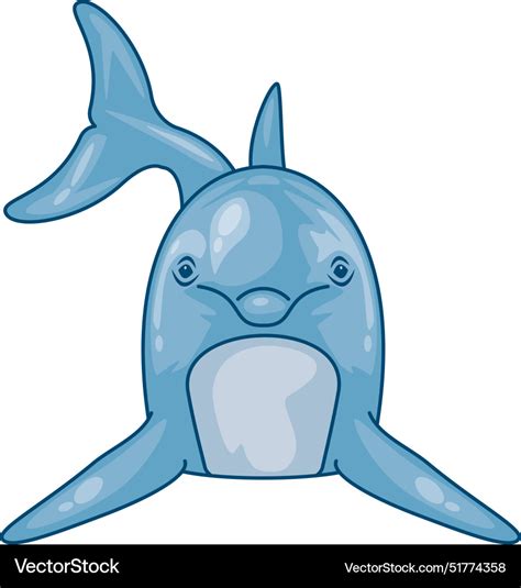 Dolphin animal front view Royalty Free Vector Image