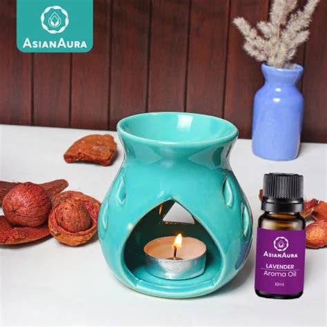 Asian Aura Ceramic Aroma Oil Burner Tea Light Candle Diffuser Oil