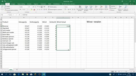 Winst Berekenen Bedrag Excel Youtube