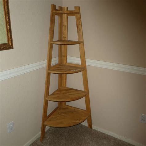 Lot Nice Tiered Corner Shelf W Butcher Block Look Norcal