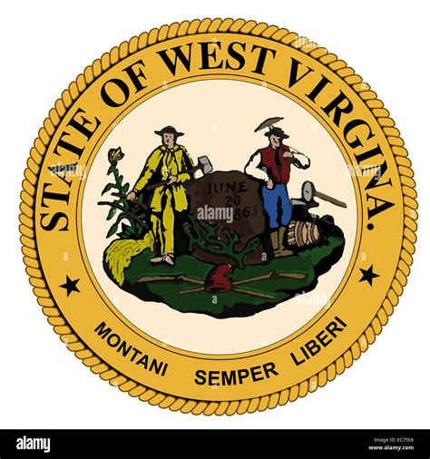 The State Seal Of West Virginia Over A White Background Stock Photo Alamy