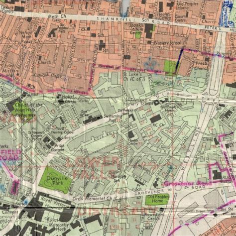 Part Of The Belfast Religious Areas Map First Issued In 1971 Showing