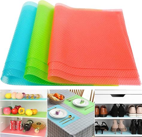 Refrigerator Mats 9 Pack Eva Fridge Liners Washable Refrigerator Shelf Liners Waterproof Fridge