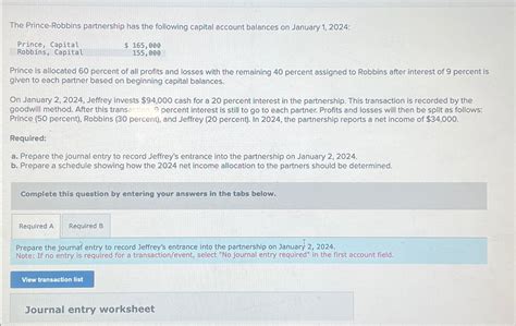 Solved The Prince Robbins Partnership Has The Following Chegg