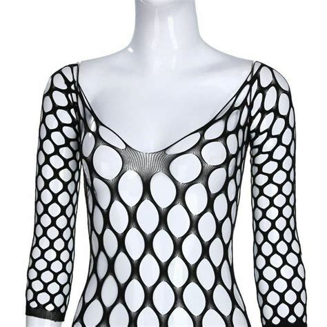 Full Body Lingerie Bodystocking Dress Sexy Fishnet Bodysuit Outfit EBay