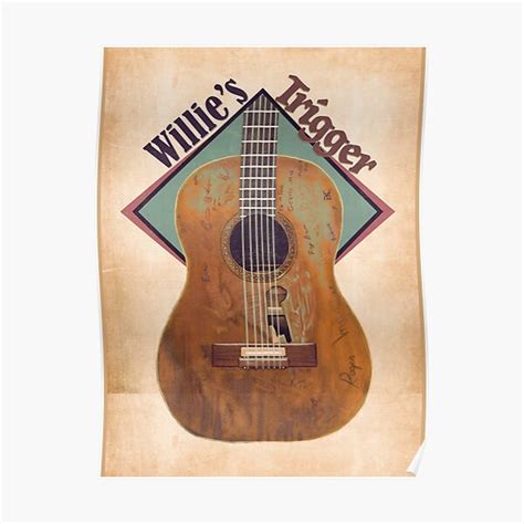 Willie Nelson S Trigger Acoustic Guitar Retro Poster For Sale By