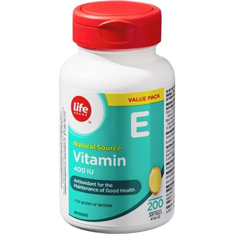 Life Brand Vitamin E 400 Iu Ns 200 Capsules Ctc Health