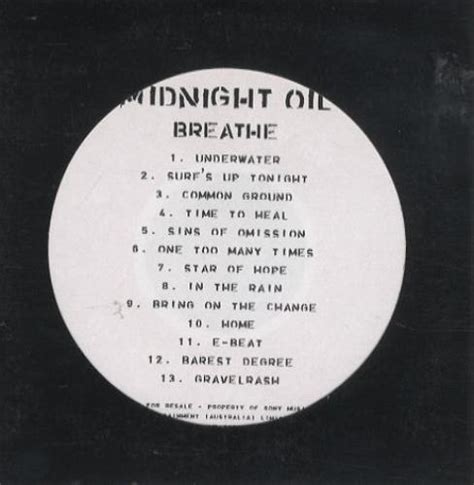 Midnight Oil Breathe Australian Promo Cd Album Cdlp 215313