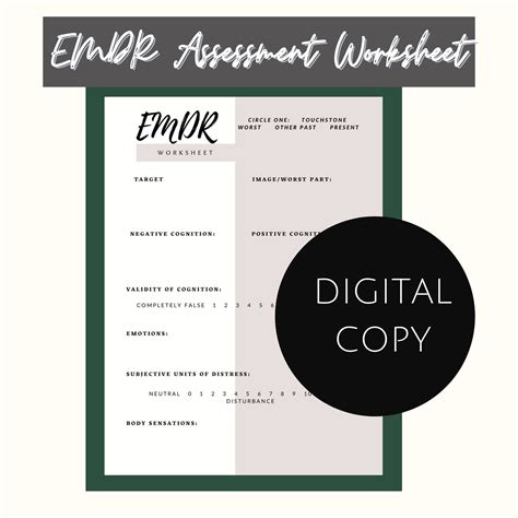 Emdr Assessment Worksheet For Therapists Emdr Therapy Etsy Therapy