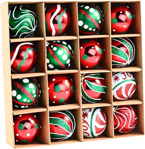 236 Christmas Balls Ornaments 16pcs Plastic Christmas