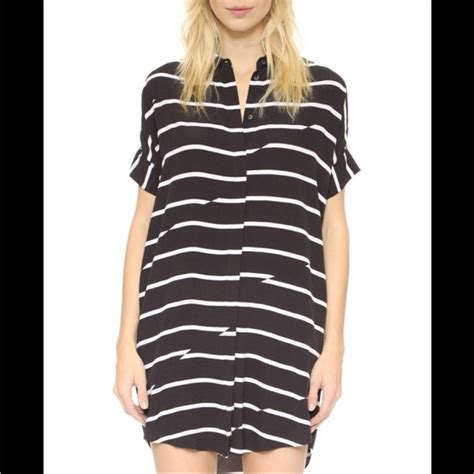 Madewell Dresses Madewell Black White Breakstrip Courier Button