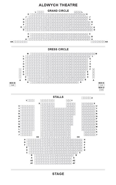 Seating Plan of The Aldwych Theatre