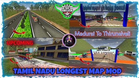 Tamil Nadu Longest Map Mod For Bussid மதுரை டூ திருநெல்வேலி Bus