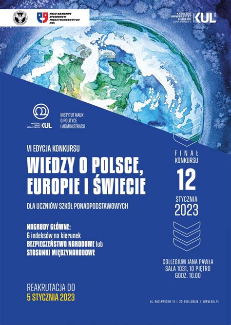 VI edycja Konkursu wiedzy o Polsce Europie i Świecie VI edycja