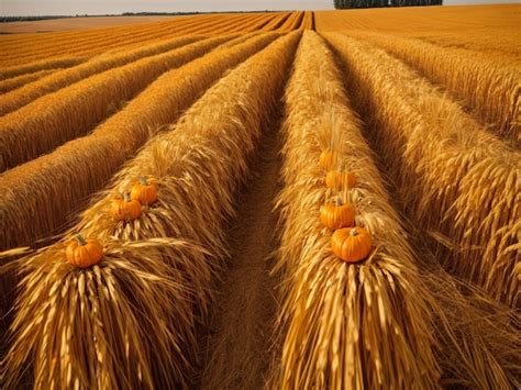 Premium AI Image | the harvest season with fields of ripe crops ...