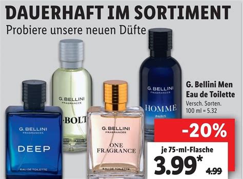 Lidl G Bellini Homme For Men Eau De Toilette Perfume Spray Ml