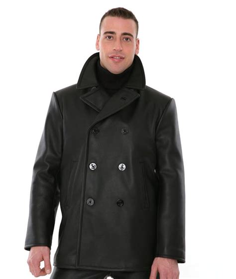 Northbound Leather Peacoat Men Mens Leather Coats Peacoat