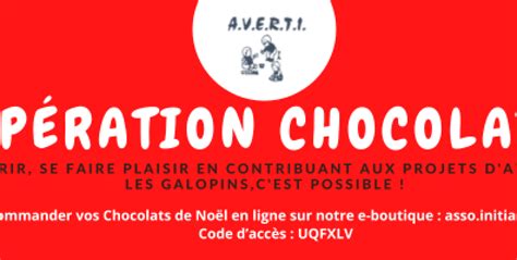 Opération chocolats de Noël Association Averti Les Galopins