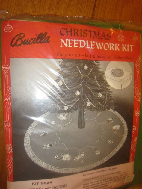 Vintage Bucilla Needlework Kit Jeweled Christmas Tree Skirt