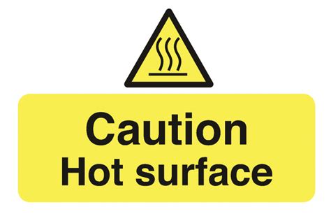 Caution Hot Surface Self Adhesive Vinyl Sign Pack Of 6