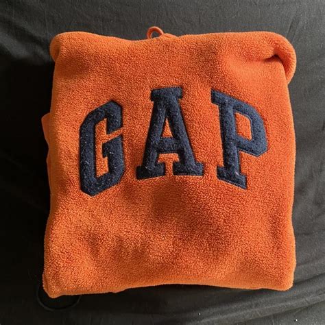 Gap Mens Orange Hoodie Depop