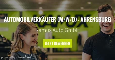 Automobilverkäufer Quereinsteiger m w d Kamux Auto GmbH