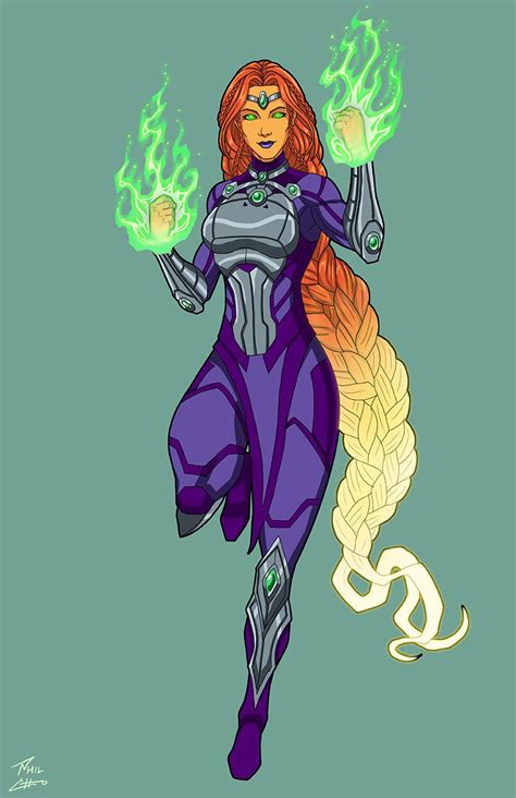 Starfire Me 1 Commission By Phil Cho On Deviantart Superhero Art Starfire Dc Comics Art