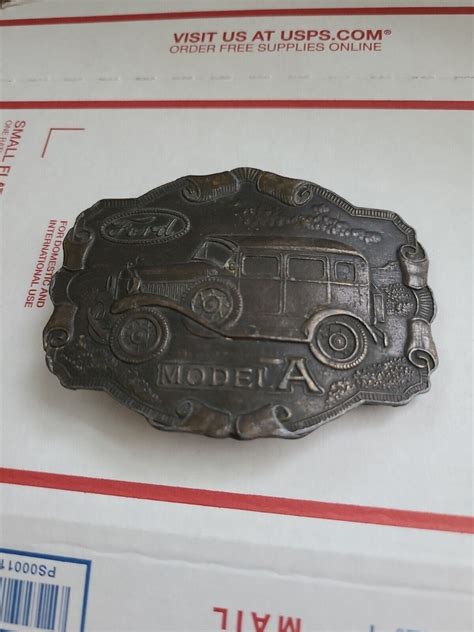 Vintage Ford Model A Brass Belt Buckle Gem