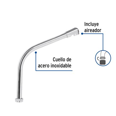 Ficha Tecnica Cuello Tipo Cobra Para Mezcladora De Fregadero Cromo Basic