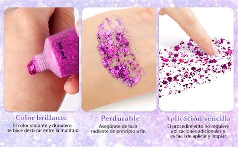 Gel Con Purpurina Para El Cuerpo Lentejuelas A Escala Para Mujer Piel