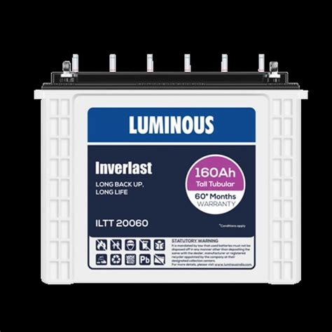 Luminous Inverlast ILTT20060 160 Ah Tall Tubular Inverter Battery At Rs