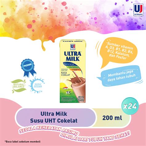 Jual Ultra Milk Susu Uht Cokelat 200ml 1 Dus Isi 24pcs Shopee Indonesia