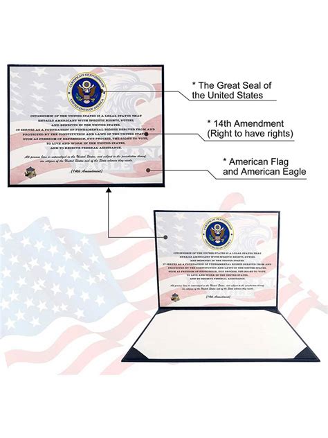 US Citizenship Certificate Holder Naturalization Certificate Cover ...