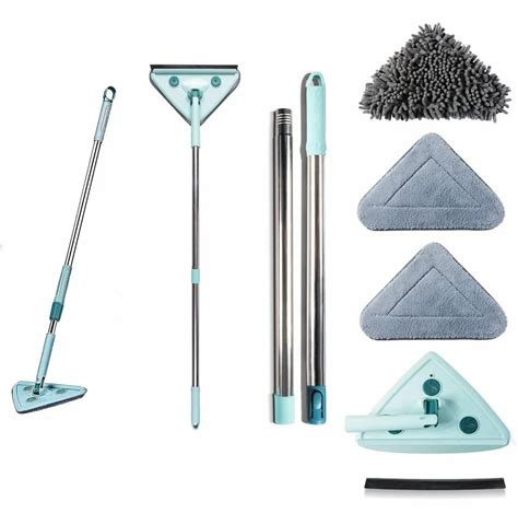 Rotatable Triangle Mop With Long Handlemicrofiber Flat Floor Mop Rotatable Cleaning Brush At