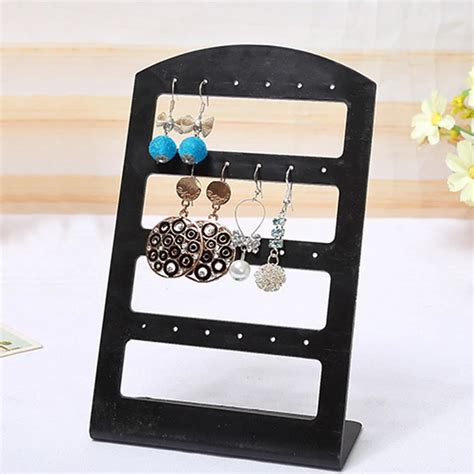 24Pairs 48 Holes Black Transparent Plastic Acrylic Display Rack Holder