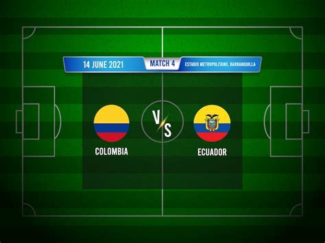 Copa américa futebol partida colômbia x equador Vetor Premium