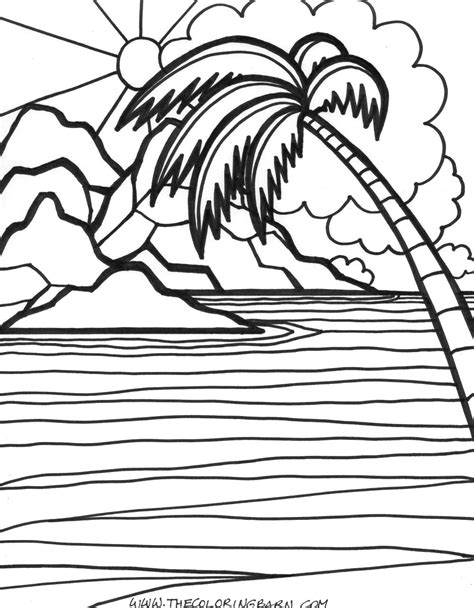 Coloring Pages Of Sunsets At Free Printable