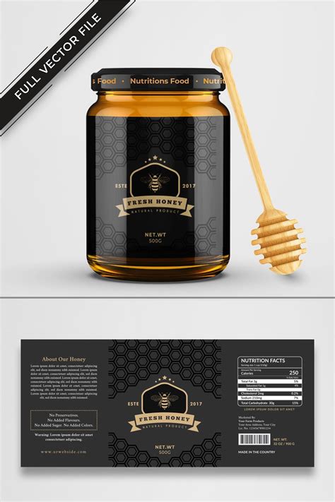 Honey Label Design And Jar Label Etiqueta Miel Miel Apicultura