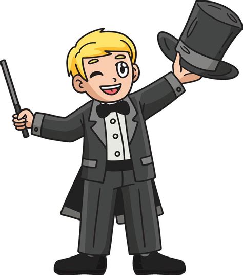 Circus Magician with Hat and Wand Cartoon Clipart 42977029 Vector Art ...