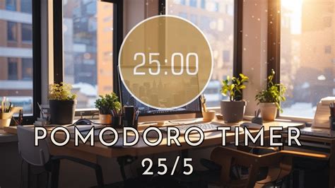 25 5 Pomodoro Timer 3 Hour Study With MeLofi Focus Music Office