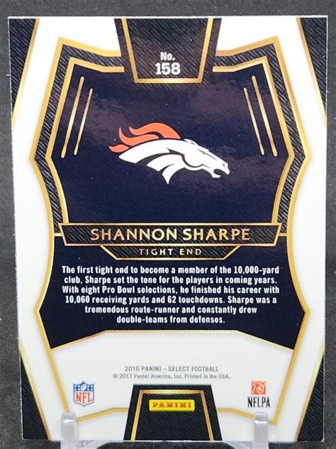 Panini Select Premier Level Silver Prizm Shannon Sharpe For