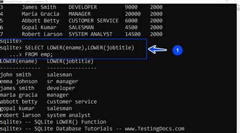 Sqlite Lower Function