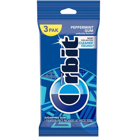 Orbit Peppermint Sugar Free Chewing Gum 14 Ct 3 Pack Walmart