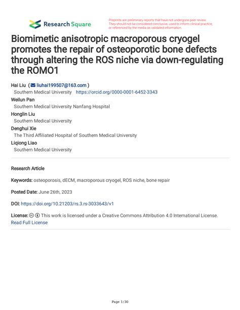 PDF Biomimetic Anisotropic Macroporous Cryogel Promotes The Repair Of