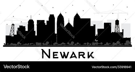 Newark new jersey city skyline silhouette Vector Image