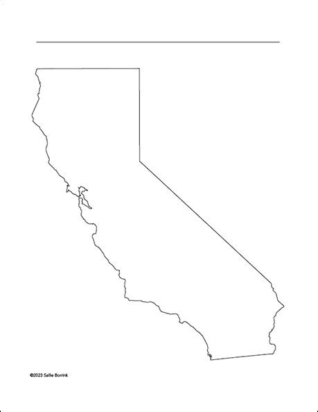 California – Blank Printable Map of California | Sallie Borrink