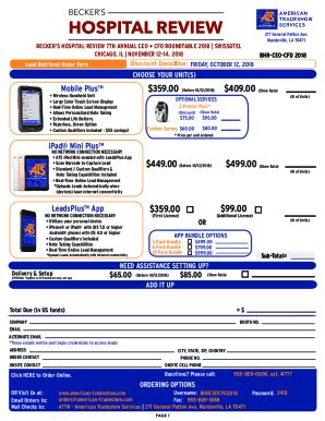 Fillable Online ATS Lead Retrieval Order Form November Pdf HubSpot