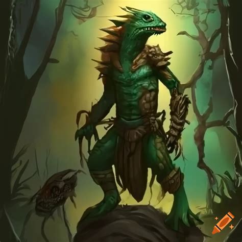 Dungeons And Dragons Style Lizardfolk Druid On Craiyon