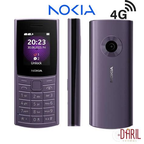 Celular Para Idoso Nokia 110 4g Roxo Dual Sim Radio Fm Shopee Brasil