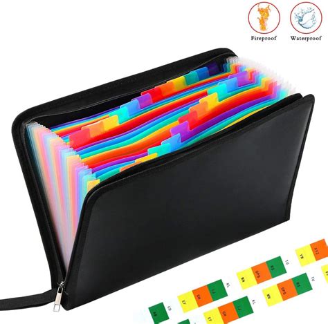 Plastic Expanding File Folders Accordion Document Organizer 5-Pocket A4 Letter Size For School ...